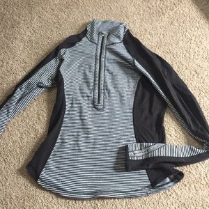 Lululemon striped 1/2 zip